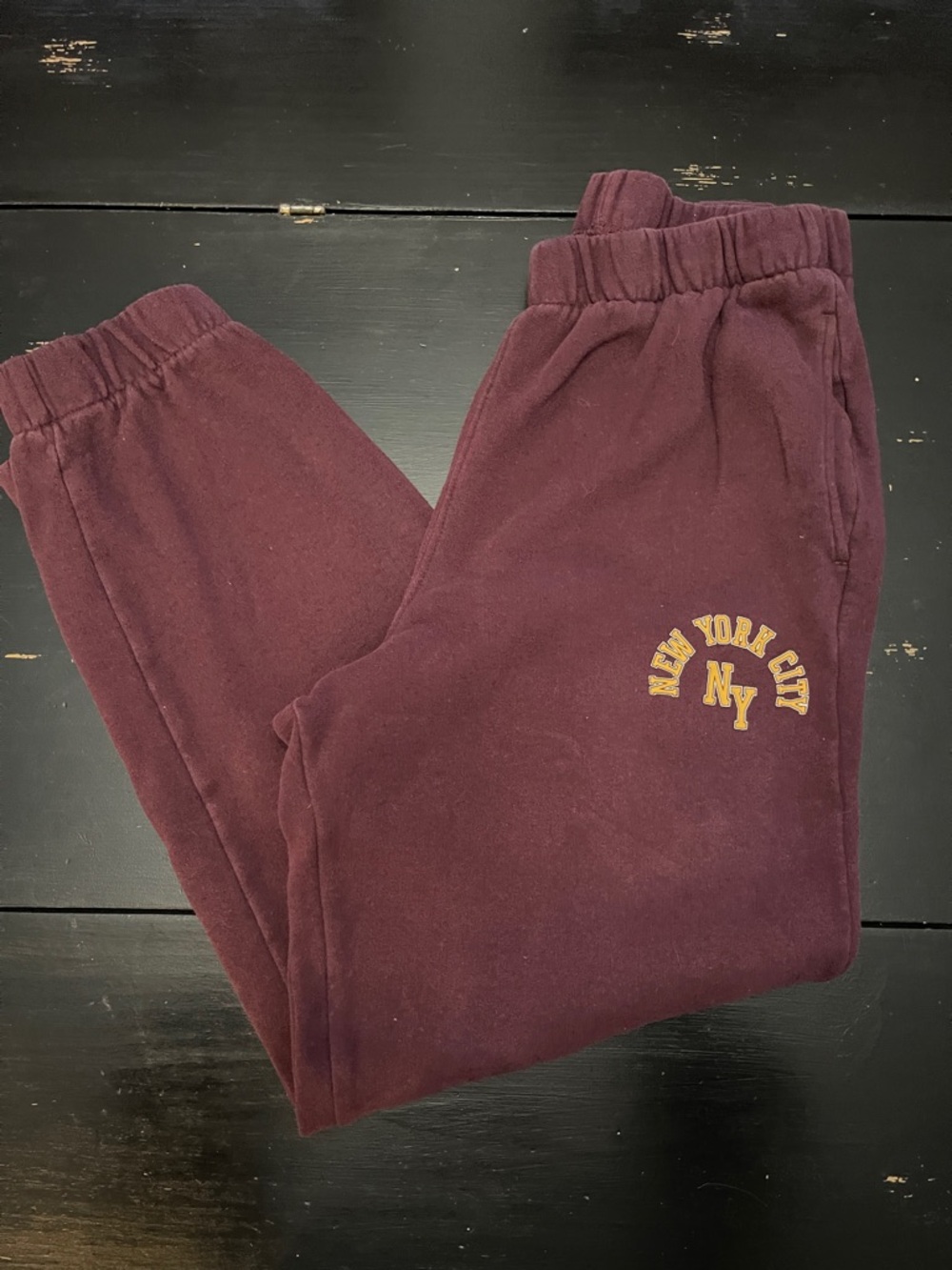 Maroon 'New York City NY' Graphic Sweatpants